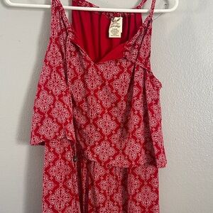 Faded Glory Red and White Patterned Camisole